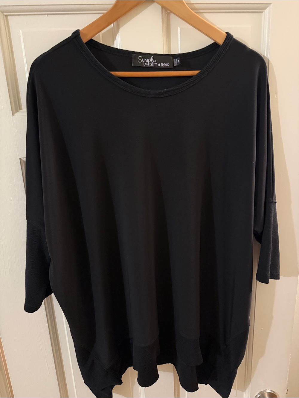 Sympli Black Oversized Tunic Tee
